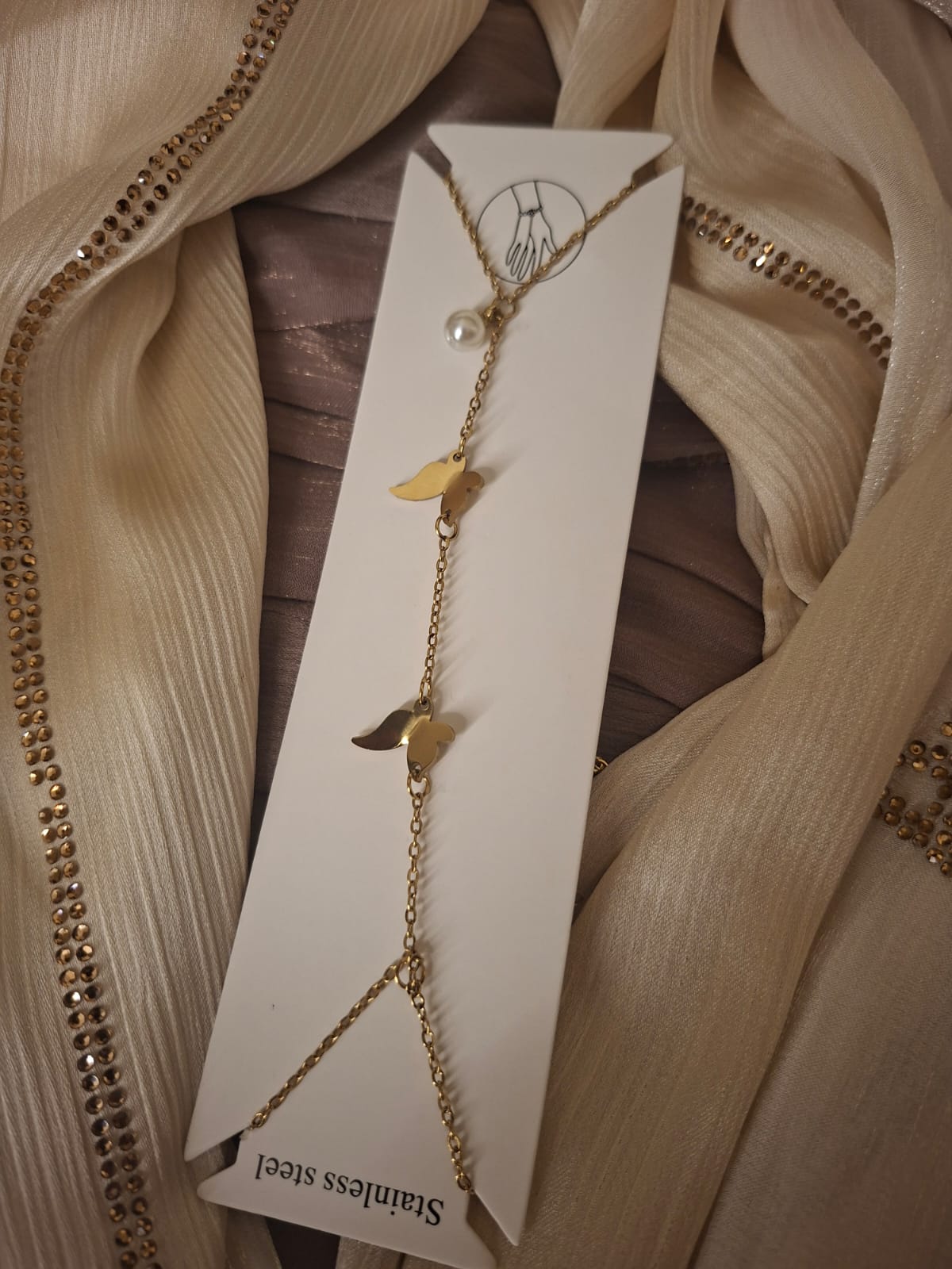 pearl butterfly handchain