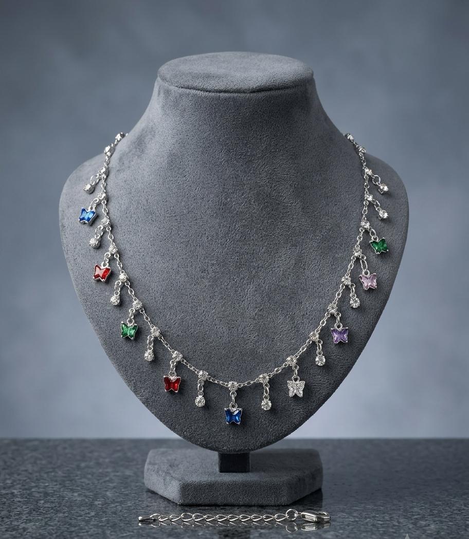 silver multi color chain