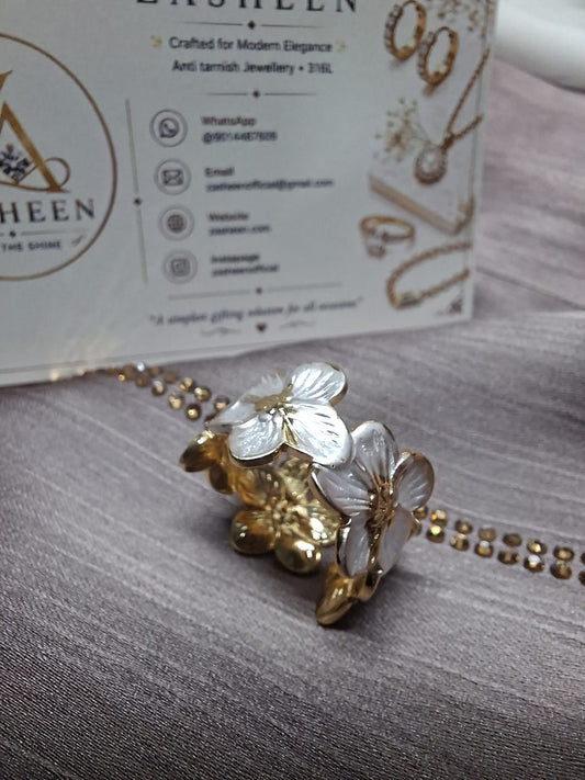 Turkish white tone Flower ring(RFTF2)