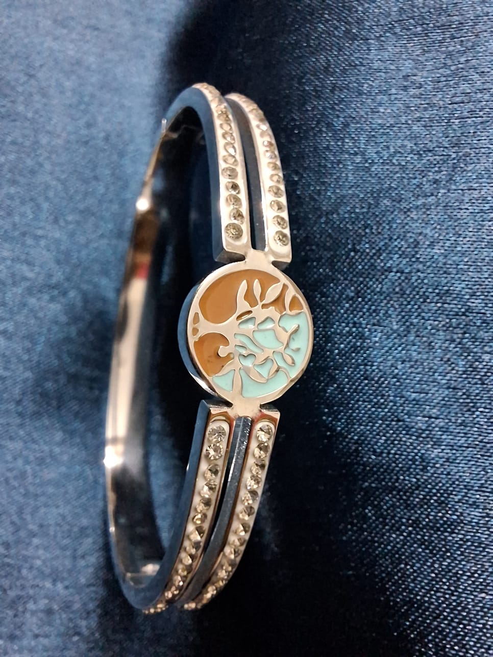 Enamelled flora bangle