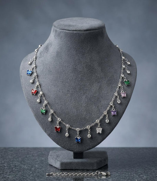 silver multi color chain