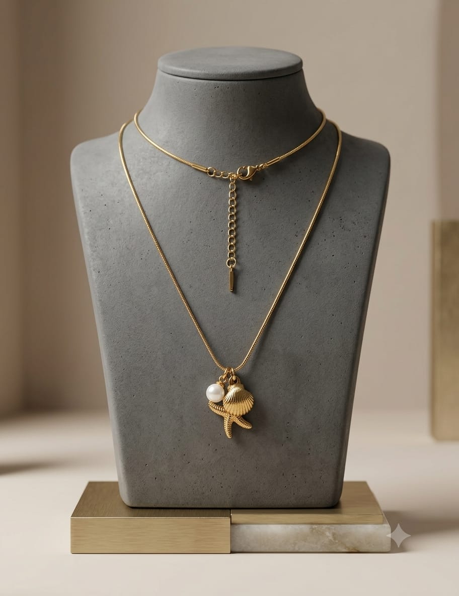 pearl sea shell chain