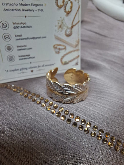 Turkish white tone Leaf ring(RFTL1)
