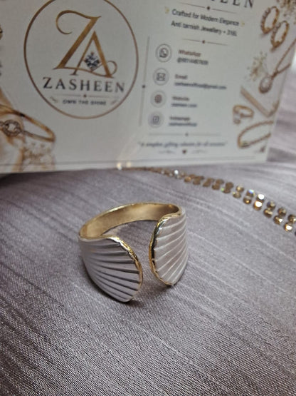 Turkish white tone shell ring(RFTShell)