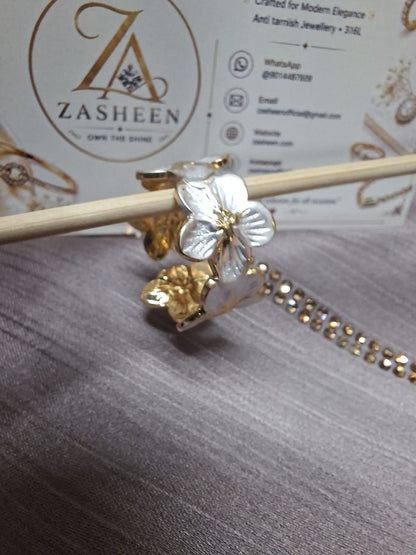Turkish white tone Flower ring(RFTF2)