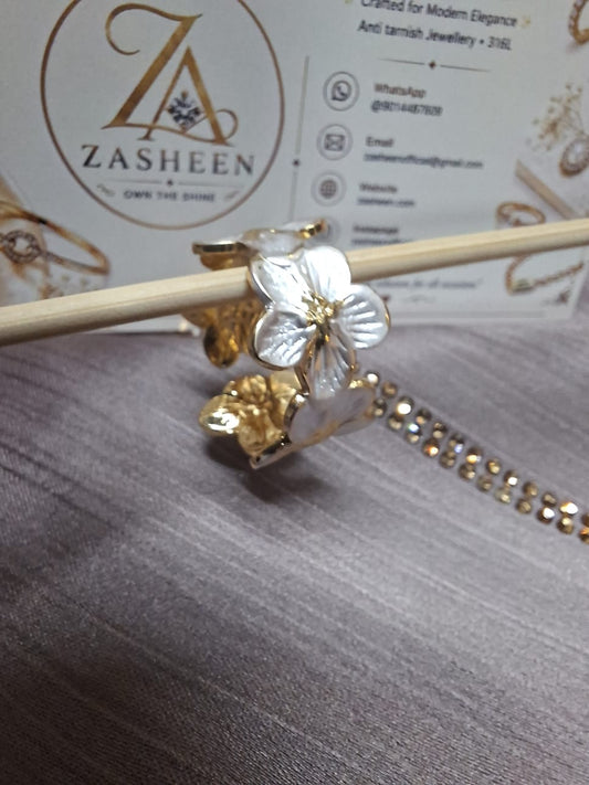 Turkish white tone Flower ring(RFTF2)