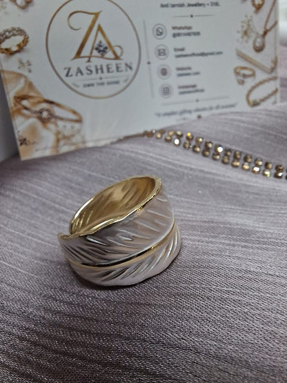Turkish white tone leaf ring(RFTL2)