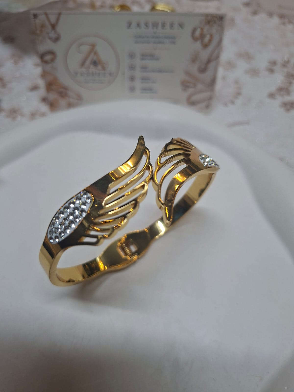 Stone Golden Openable Bangle SGOB2