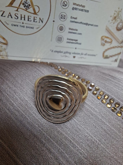Turkish white and gold tone ring(RFTRH)