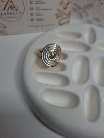 Turkish white and gold tone ring(RFTRH)