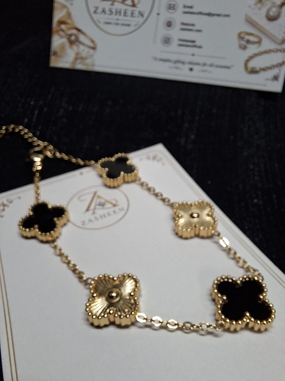 Clover bracelet Gold & black
