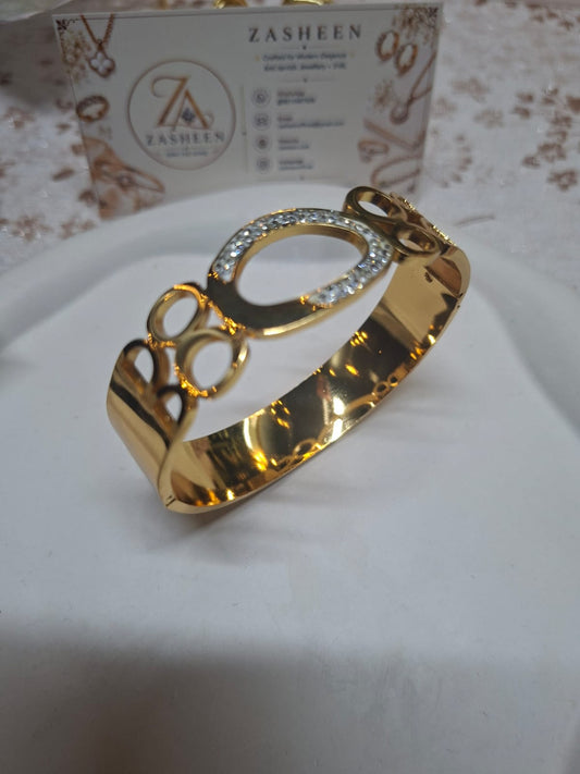 Stone Golden Openable Bangle SGOB7